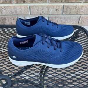 Skechers GO Step Lite Washable Knit Sneakers - Sweet Blooms - Navy
